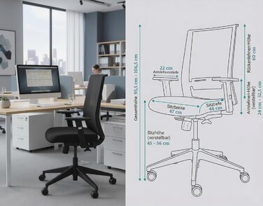 Офісний стілець для дому та офісу: ергономічний, компактний, з підлокітниками