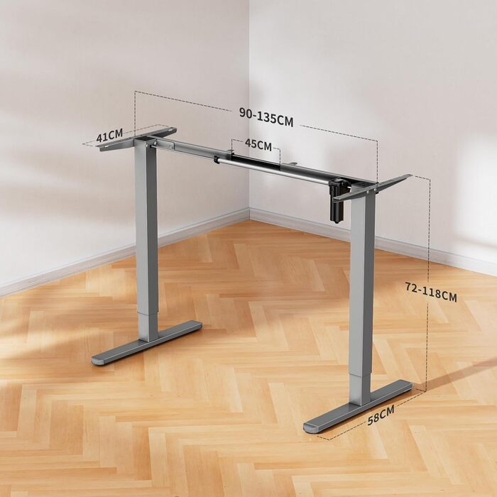 Рама для столу ErGear з регулюванням висоти, 4 пам'яті, сіра