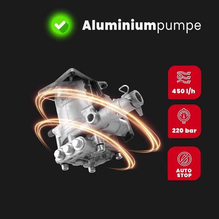 Високотискний мийник LEHMANN Hudson 1800 Вт, 145 бар, 450 л/год, з набором аксесуарів (щітка, пінозмішувач, шланг 5м)