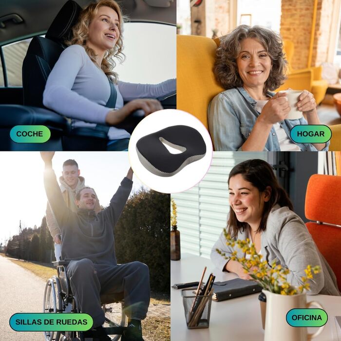 Ортопедична віскоеластична подушка для полегшення болю від геморою, ішіасу та болю куприка, висока щільність, ергономічний дизайн, знімний чохол, ідеальна для офісу, дому та подорожей