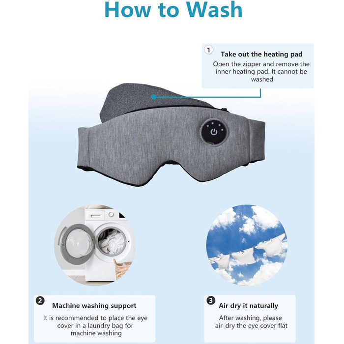 Тепла очна маска PJYU для лікування блефариту та сухості очей, USB-зарядка, миється