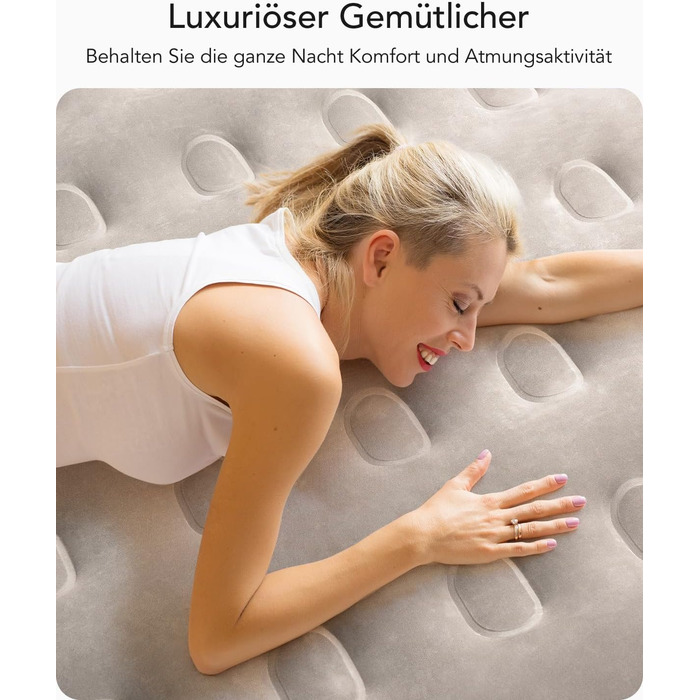 Надувний матрац iDOO самонадувний, 2 персони, з електричним насосом, для кемпінгу, 152x203x46 см, 295 кг