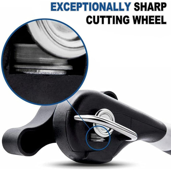 Безпечний відкривач консервних банок, ручний, з гладкими краями, ергономічний, для кухні та ресторану (чорний)