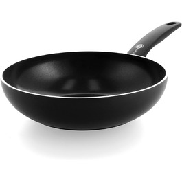 Керамічна сковорода вок GreenPan Cambridge 28 см/3,7 л, без PFAS, індукційна, можна мити в посудомийній машині, духовка, чорна 28 см/3,7 л Wok Black