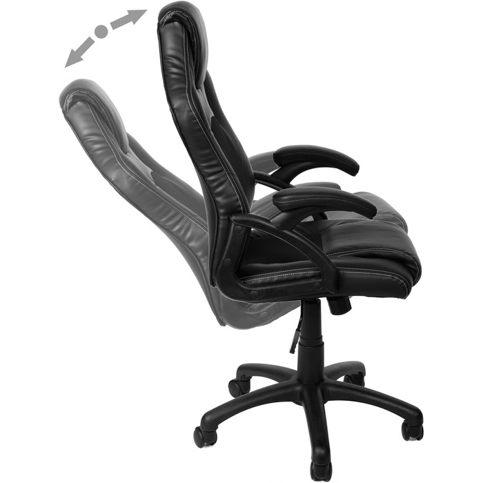 Ігровий крісло Panorama24 для геймерів та офісу, чорний, 9 кольорів, підйомний механізм, до 150 кг, сертифікат TÜV