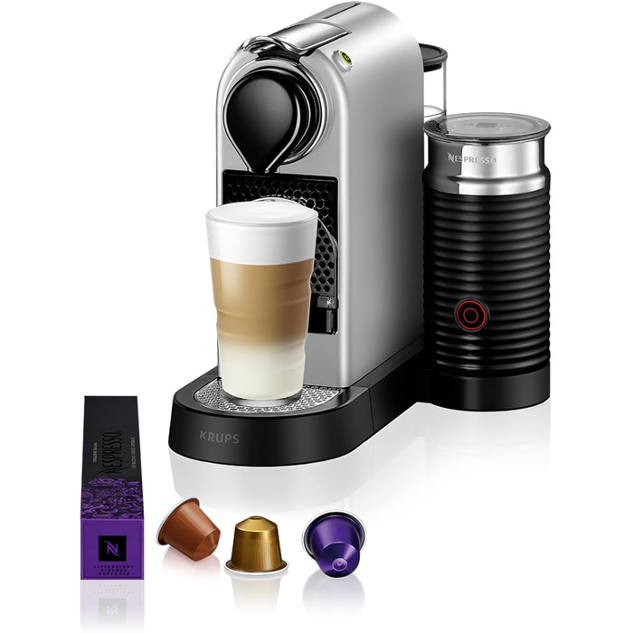 Кавомашина Nespresso Krups Citiz & Milk XN741B с автоматичним відключенням, срібна