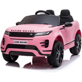 Дитячий електромобіль Range Rover Evoque 12V, ліцензійний, білий/рожевий