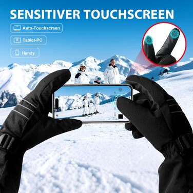 Електричні гріючі рукавички ABXMAS для чоловіків та жінок, 7.4V 3200mAh, XL, Чорний