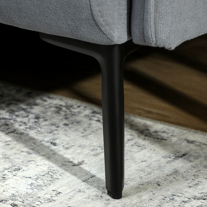 Диван HOMCOM на 2 місця, з товстими подушками, оксамитовий чохол, м'який диван, чорного кольору