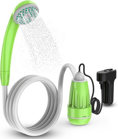 Портативний душ Eletorot з помпою, USB зарядка, 1.8 м шланг, для кемпінгу, душового намету, авто, саду