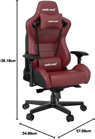 Крісло ігрове Anda Seat Kaiser 2 XL Leder – ергономічне, з підлокітниками 4D, підголовником та поперековою підтримкою (каштанове)