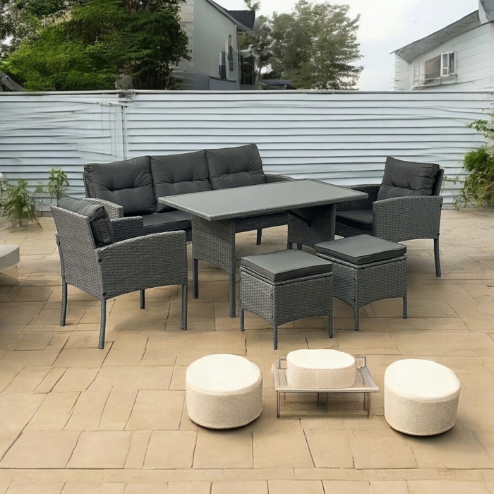 Комплект садових меблів із техноротанга MTG Trade Group, сірий, 7 предметів