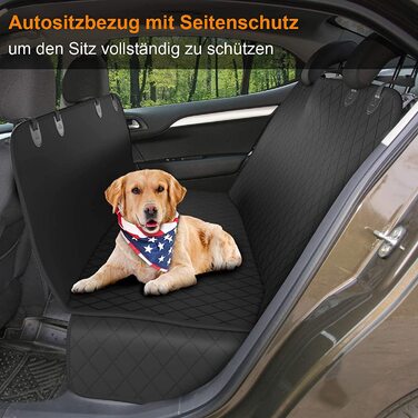 Автомобільна ковдра для собак Eyeleaf з бічним захистом та застібками-блискавками, водонепроникна, стійка до подряпин, ковдра для собак на задньому сидінні автомобіля, нековзна ковдра для собак з ременем безпеки та сумочкою для автомобіля / фургона / поза