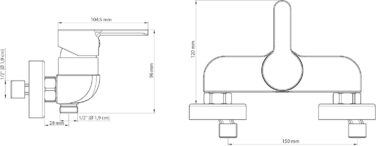 Змішувач для ванни EISL DIZIANI, однорегуляторний, з перемикачем душ/ванна, хром/білий