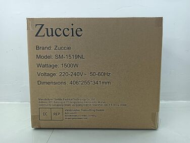 Кухонний комбайн Zuccie 1500 Вт 5,5 л, 6 швидкостей, з аксесуарами та захистом від бризок (сріблястий)