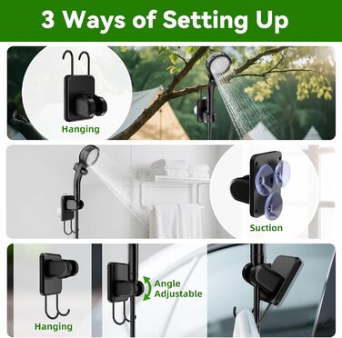 Портативна кемпінгова душа InkTrail з нагріванням, 6000 mAh, 4 режими розпилення, водонепроникна IPX7, для кемпінгу, подорожей, авто, домашніх тварин