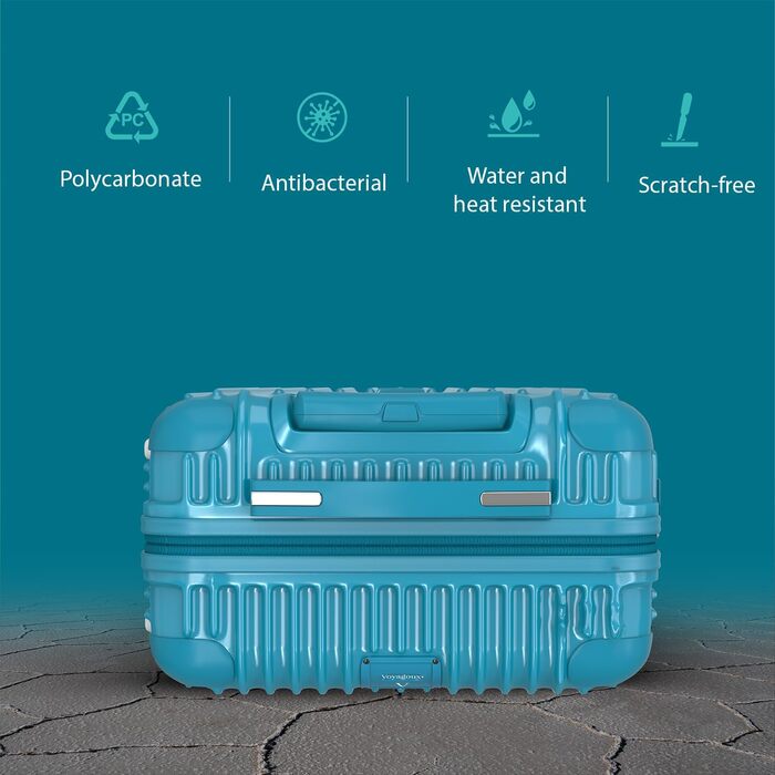 Набір валіз Voyagoux 2 шт. - 40L та 116L, жорсткий корпус, TSA-замок, ABS, 4 колеса 360°, міцний та легкий, рожеве золото та світло-блакитний