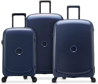 Набір з 3 жорстких кейсів Надлегкий багаж - Ручна поклажа 55см Середня валіза 76см - Велика валіза 82см - Синій