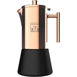 Кавоварка Cecotec Moking 1000 з нержавіючої сталі для газових, електричних та склокерамічних плит, 10 чашок, 27x14x12.5 см