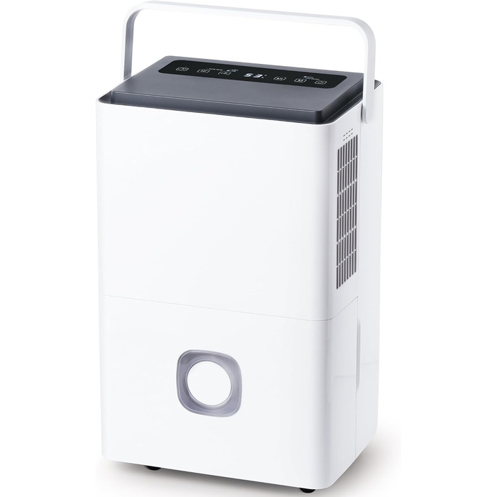 Електричний осушувач повітря для дому: 65л/день, авторежим, резервуар 4.5л з відводом, тихий осушувач для підвалу, офісу, спальні, ванної кімнати, квартири, кухні до 120м², чорний та білий