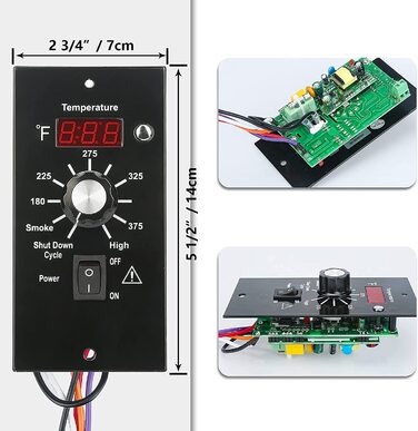 Набір цифрових контролерів Unidanho для заміни пелетних грилів Traeger з 2 датчиками м'яса і датчиком температури RTD 17,8 см-Заміна і модернізація аксесуарів для гриля Traeger (без м'ясного зонда)