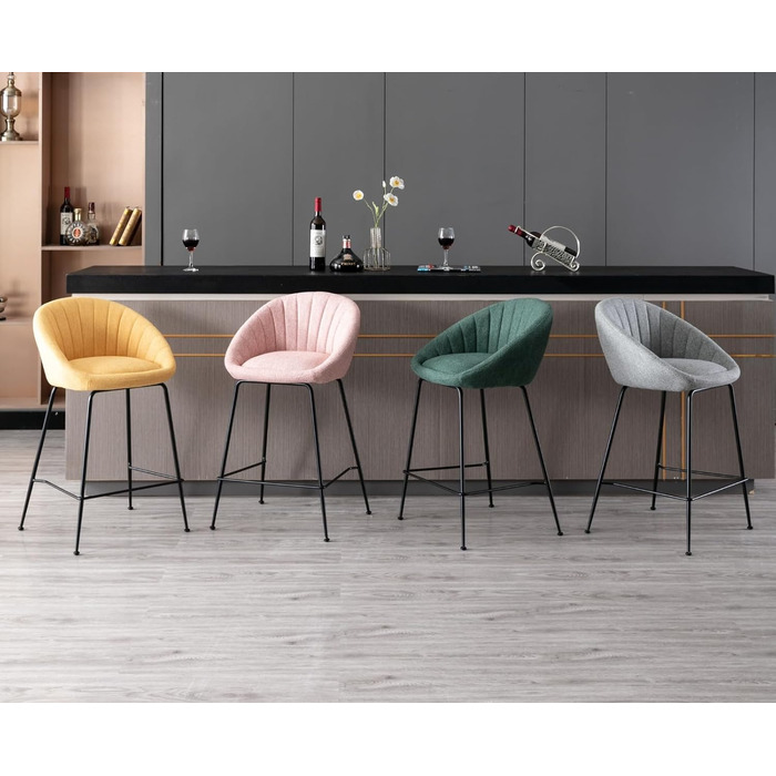 Набір барних стільців Chairus (2 шт.), сині: міцний металевий каркас, лінолеєве сидіння, для кухні/домашнього бару