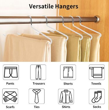 Металеві вішалки для штанів AIY05B, набір, 6 шт. - зручні, неслизькі, компактні, 38x13 см