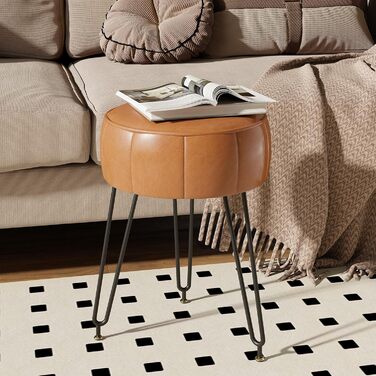 Пуф-стілець для макіяжу YMYNY, стилізований під гарбуз, 32x32x44 см, помаранчевий