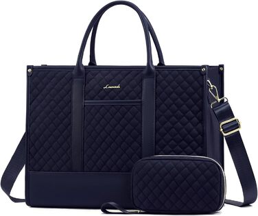 Сумка для ноутбука LOVEVOOK, 17 дюймів, водонепроникна, шкіряна, для роботи, навчання, офісу, універу, темно-синя