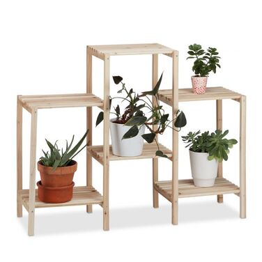 Relaxdays Plant Shelf Wood