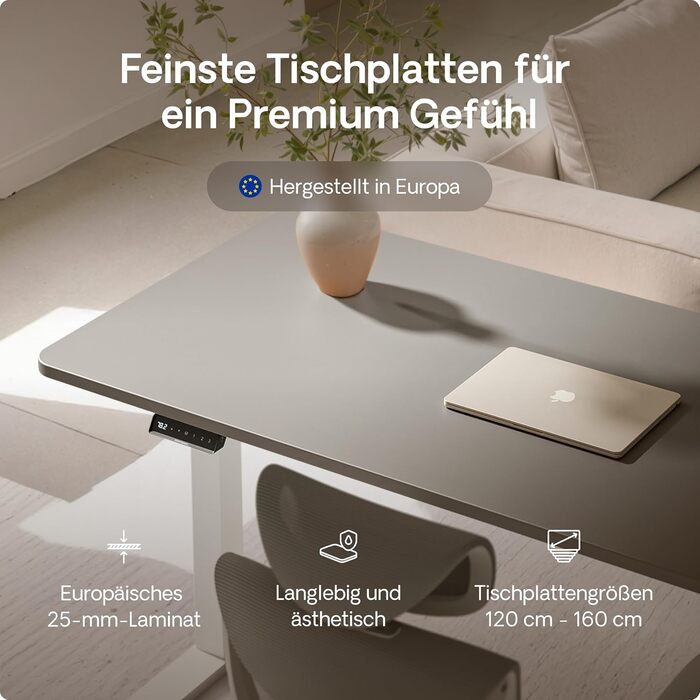 Стол Desktronic Homeone з регулюванням висоти, 160x80 см – електричний, з USB-портами, чорно-білий