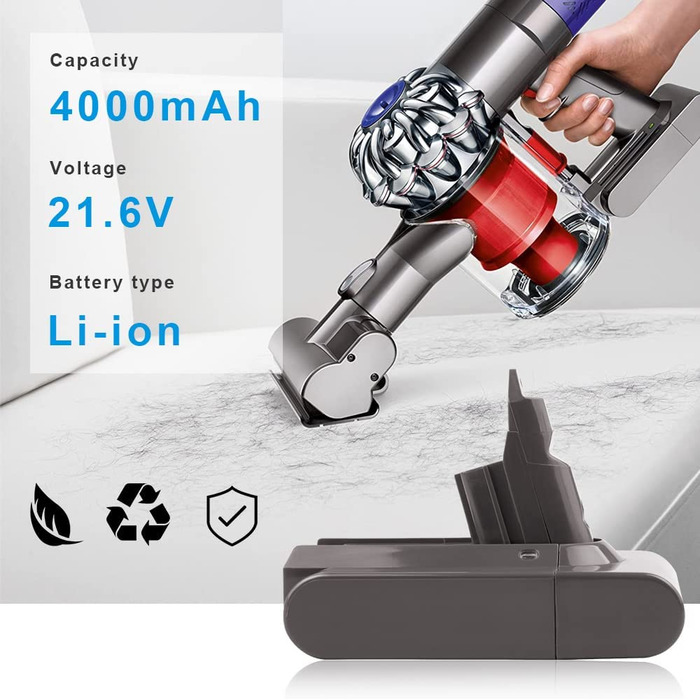 Акумулятор ARyee 4000 мАг для пилососа Dyson V6 серії DC58-DC74, SV03-SV09