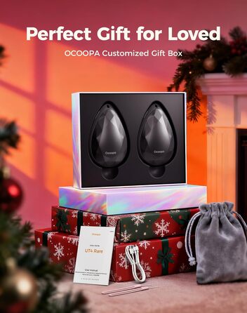 Електричні грілки для рук OCOOPA 2 шт., стильні, у формі діаманта з магнітом, перезаряджувані, для жінок, подарунок на Різдво, для синдрому Рейно, піших прогулянок, кемпінгу, UT4 Rare (чорний)