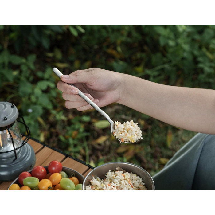 Набір столових приборів iBasingo Titan для кемпінгу: ложка, виделка, ніж, палочки для їжі. Металевий набір посуду для подорожей та повсякденного використання. Ti1056T