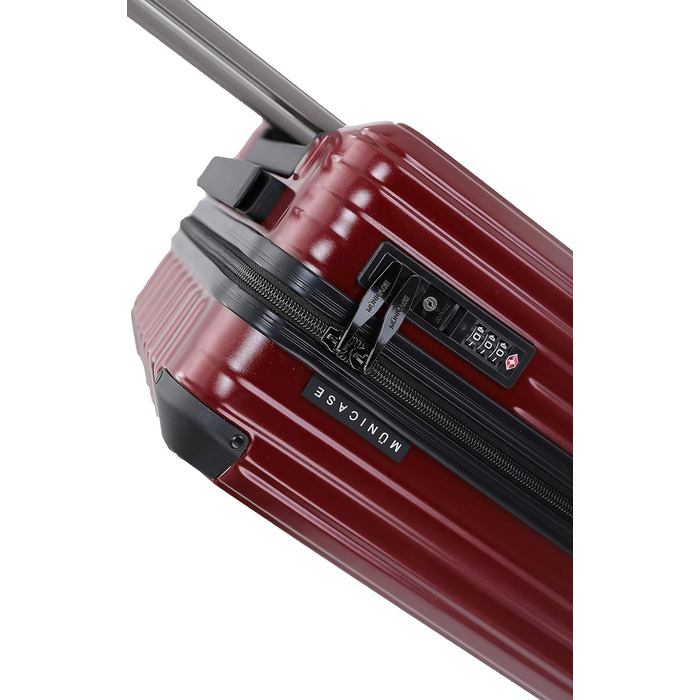 Чемодан подорожній з TSA-замком, телескопічною ручкою та 4 колесами, жорсткий корпус (Вишневий, маленький)
