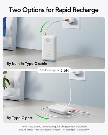 МАг, 30 Вт PD, кабель USB-C та Lightning, LED-дисплей, для iPhone, iPad, Galaxy (білий), 20000