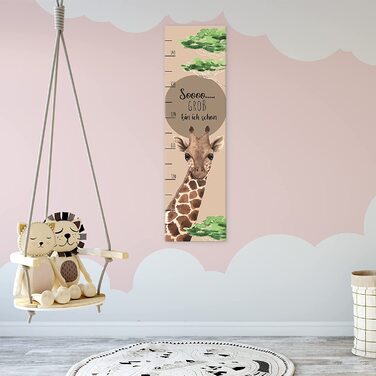 Дитяча дерев'яна персоналізована планка з ім'ям і метровою ручкою-мила дитяча планка з жирафом-Дитяча планка для дитини
