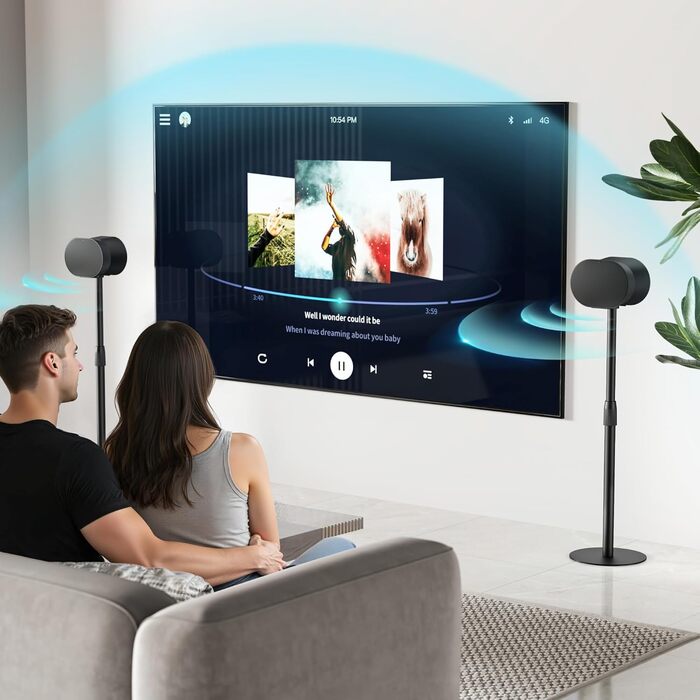 Підставка для колонок PEGZONE, сумісна з SONOS Era 300/100, регульована висота, з кабельною організацією, чорна, 2 шт.