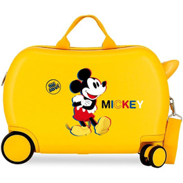 Дитяча валіза Disney Mickey 3D, 50x38x20 см, ABS, комбінована застібка, 34л, 1,8 кг, 4 колеса, жовтий