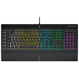 Клавіатура Corsair K55 RGB PRO, провідна, мембранна, QWERTZ DE, чорна, IP42, 6 макро-клавіші, сумісна з iCUE, для PC, Mac, Xbox