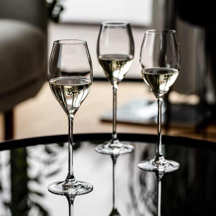 Кроснo Champagnergläser Prosecco-Gläser: Набір з 6 келихів для шампанського та просекко, 280 мл, колекція Harmony | Ідеально для дому, ресторанів та свят | Можна мити в посудомийній машині