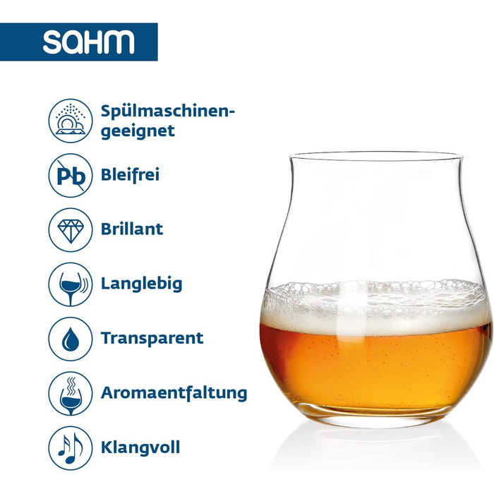 Набір склянок для рому Sahm Rum Gläser 6 шт. - 140 мл, підходить для віскі, миється в посудомийній машині