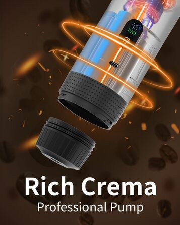 Портативна електрична кавомашина Eversange для еспресо, подорожей, сумісна з меленою кавою та капсулами Nespresso (зелена з LCD-дисплеєм)