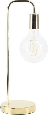 Стійла лампа Beliani Savena в індустріальному стилі з абажуром у вигляді лампочки, золота