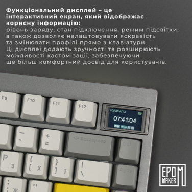 Клавіатура механічна бездротова EPOMAKER TH80 PRO V2 Sea Salt Silent Black (TH80-PROV2-B-SS)