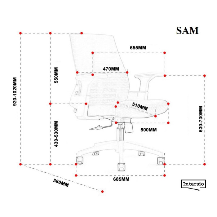 Крісло поворотне SAM сіре/білий каркас