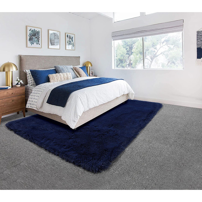 М'який килим для спальні, пухнаста вітальня, дитяча кімната, плюшевий килим, сірий килим, прямокутна форма, симпатична прикраса для кімнати, дитяча трав'янисто-Зелена (6x9 футів, темно-темно-синій)