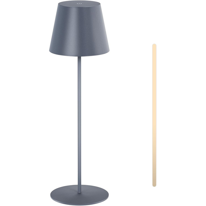 LED настільна лампа MALUX 2 шт. бездротова з сенсором, для дому та вулиці, перезарядна, 3 режими температури кольору, регулювання яскравості, таймер, чорний та сірий кольори