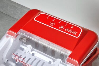 Льодогенератор Salco Coca Cola, 10 кг/день, 2 розміри льоду, ретро дизайн, портативний, червоний, для коктейлів та напоїв