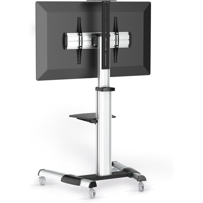 Підставка для телевізора Conecto TV Stand – регульована, поворотна, з роликами, 37-70 дюймів, модель LM-FS02G, срібна